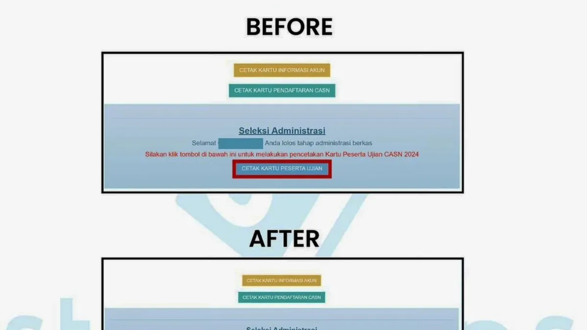 Menu cetak kartu ujian SKD CPNS 2024 di SSCASN tiba-tiba hilang dan tidak bisa diakses? Lantas mengapa hal ini bisa terjadi?