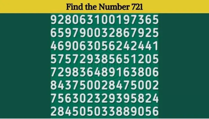 Salah satu tes yang populer adalah mencari angka tertentu dalam gambar. Kali ini, tantangannya adalah menemukan angka 721 dalam gambar.