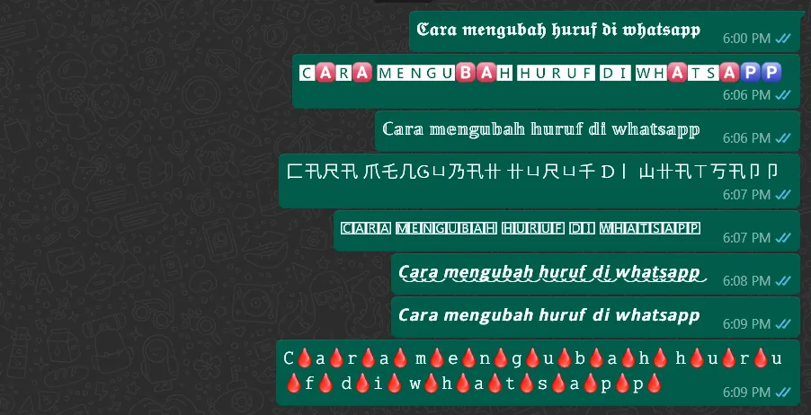 Font WhatsApp Unik