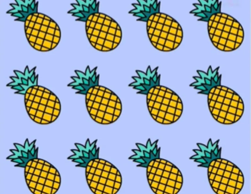 Temukan nanas yang berbeda pada gambar dalam waktu 6 detik sebagai tes IQ