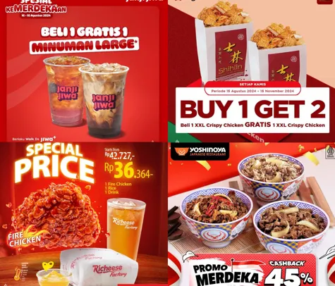 daftar promo makanan HUT Kemerdekaan RI