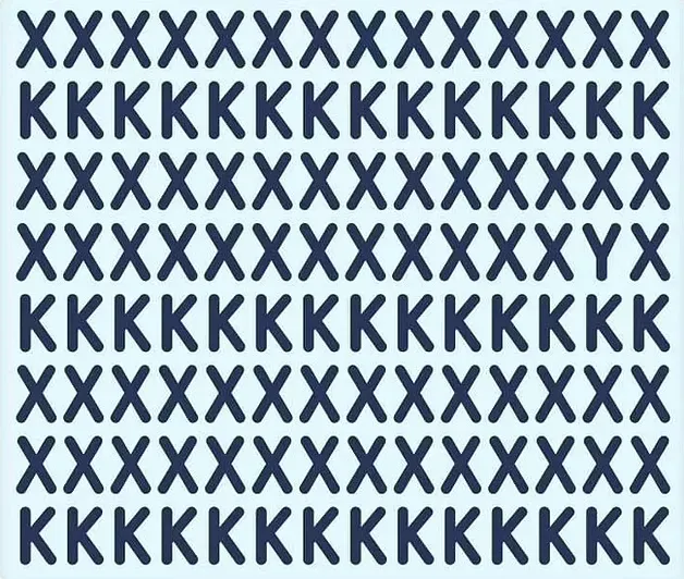 Asah Otak: Di Antara Huruf K dan X Tersembunyi Satu Huruf yang Berbeda, Temukan dalam 7 Detik! Buktikan IQ Tinggi Kamu!