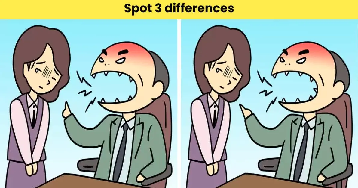 Tes IQ: Suka Tantangan Mendebarkan? Coba Temukan 3 Perbedaan pada Gambar Bos Memarahi Karyawannya, Uji Kemampuan Analisamu