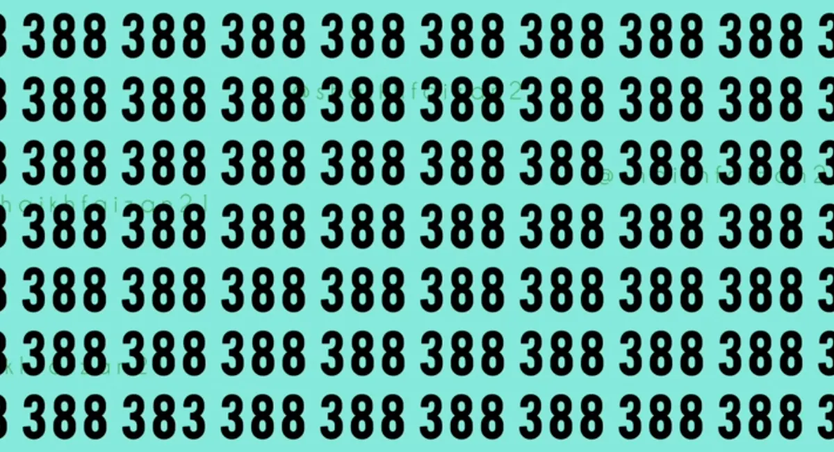 Tes IQ: Temukan Angka 383 dari Deretan 388 dalam 12 Detik!