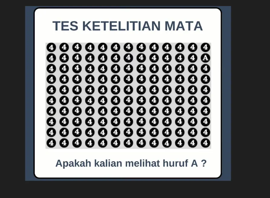 Tes Penglihatan: Apakah Kamu Melihat Huruf A Tersembunyi dari Gambar Berikut Ini? Buktikan Seberapa Jelinya Matamu!