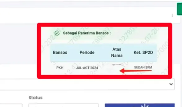 Status Bantuan PKH di SIKS-NG Sudah SPM