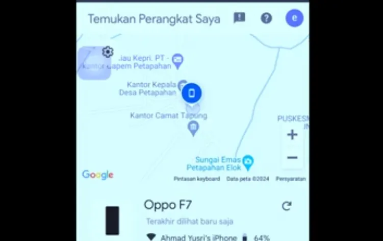 Melacak HP Android yang hilang.