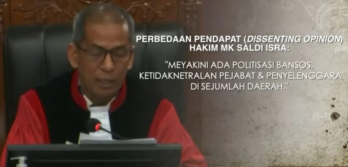 Mahkamah Konstitusi (MK) telah memutuskan untuk menolak semua gugatan yang diajukan oleh pasangan 01 dan 03.