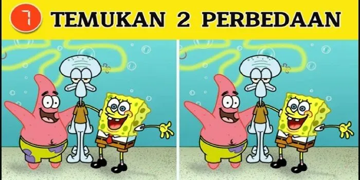 Tes IQ kali ini menemukan 2 perbedaan pada gambar SpongeBob, untuk menguji seberapa tinggi kemampuan observasimu.