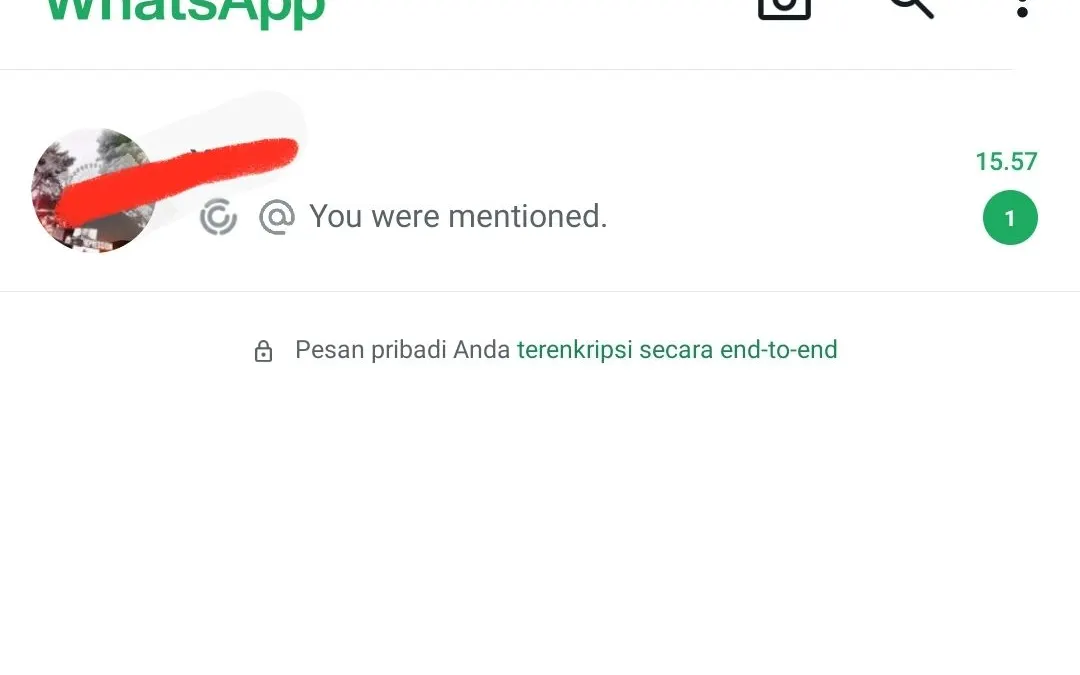 You were mentioned di fitur mention WhatsApp.
