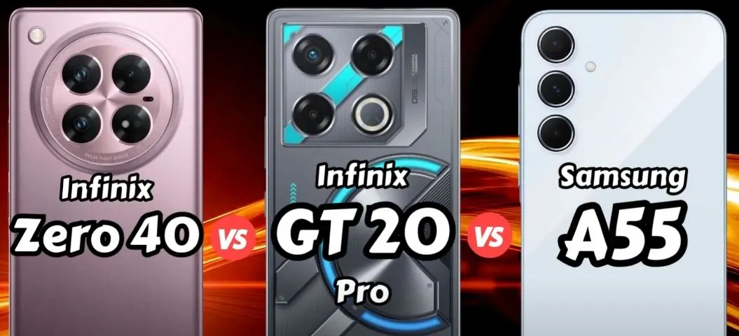Cek perbandingan terperinci Infinix Zero 40, Infinix GT 20 Pro, dan Samsung Galaxy A55 dengan fokus performa , kinerja harian, dan gaming.