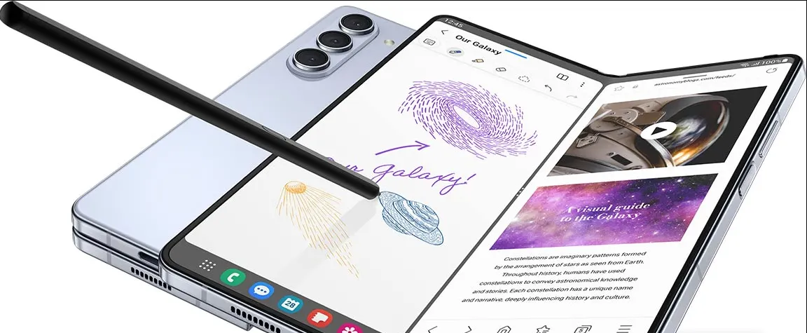 Samsung Galaxy Z Fold 5 yang memiliki layar ganda dengan layar utama berukuran 7,6 inci, dilengkapi resolusi QXGA Plus.