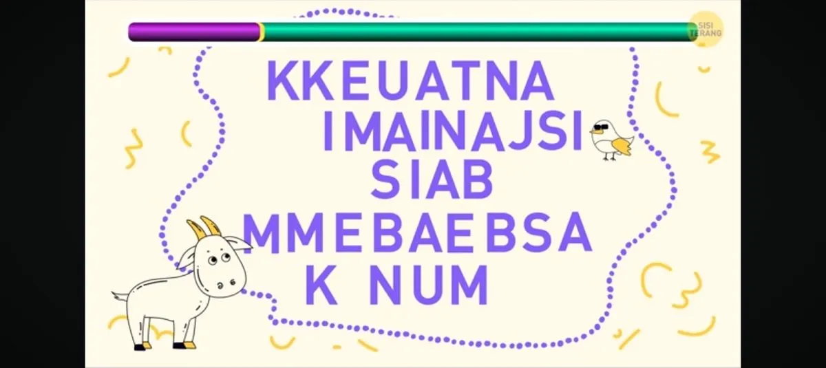 Sekarang waktunya tes! Coba perhatikan gambar huruf-huruf acak yang dibagikan oleh YouTube SISI TERANG berikut ini.