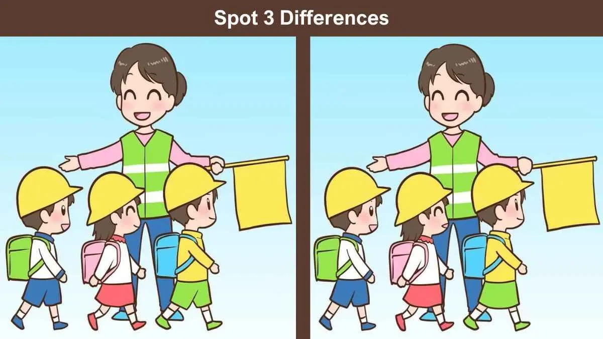 Tes IQ: Pertajam Fokus dan Temukan 3 Perbedaan pada Gambar Anak-anak Sedang Menyeberang Ini, Kerahkan Kemampuan Observasimu