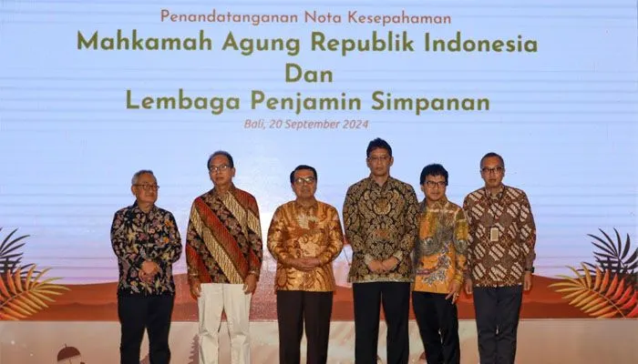 Penandatangan Nota Kesepahaman LPS dan MA di Bali, 20 September 2024