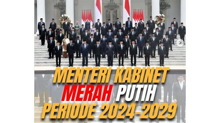 Susunan Menteri Kabinet Merah Putih 2024-2029