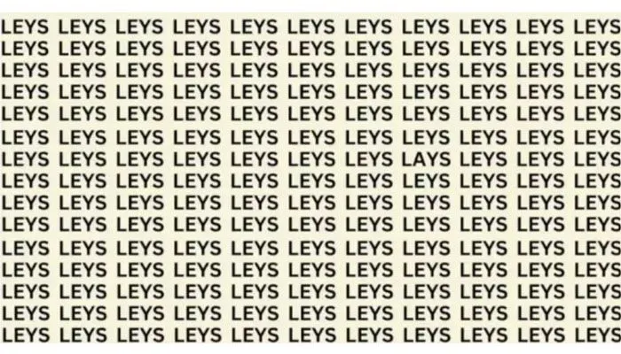 Tes Penglihatan: Coba Fokus dan Temukan Kata Tersembunyi 'LAYS' di Tengah Kumpulan Kata 'LEYS' dalam 10 Detik