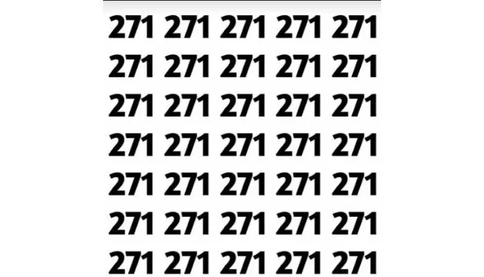 Tes IQ: Coba Temukan Angka Berbeda dari Deretan 271