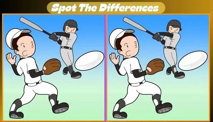 Tes penglihatan untuk menemukan tiga perbedaan bermain baseball dalam waktu 16 detik