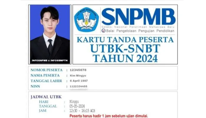 Ilustrasi. Kartu Tanda Peserta UTBK SNBT 2024