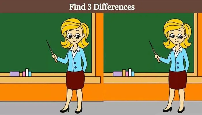 Tes IQ: Cari 3 Perbedaan pada Gambar Guru yang Sedang Mengajar Ini!