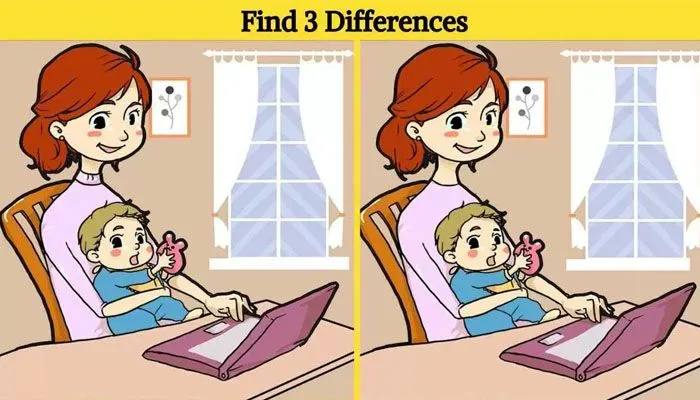 Tes Penglihatan: Coba Temukan 3 Perbedaan Pada Ibu dan Anak Ini