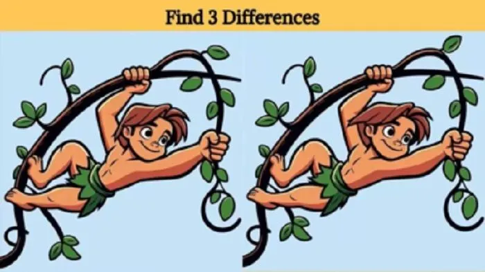 Waktu kamu hanya 10 detik untuk menemukan 3 perbedaan pada gambar Tarzan yang dibagikan oleh Times of India ini.