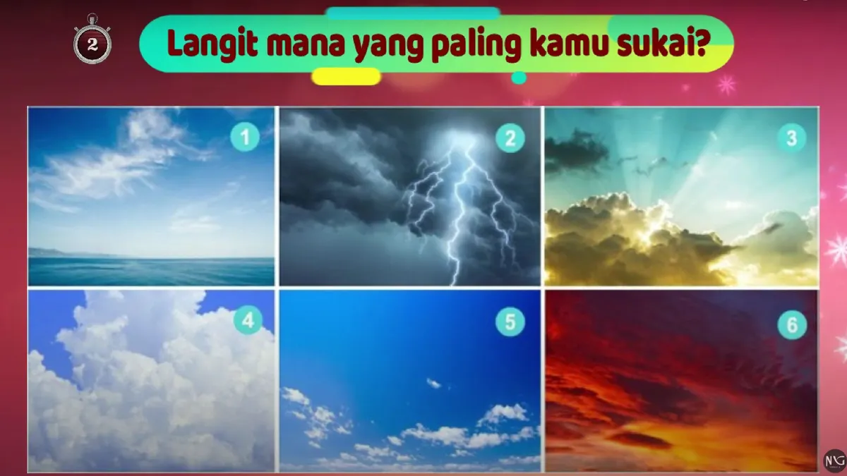 Kepribadian seseorang berdasarkan pilihan langit yang dipilih.