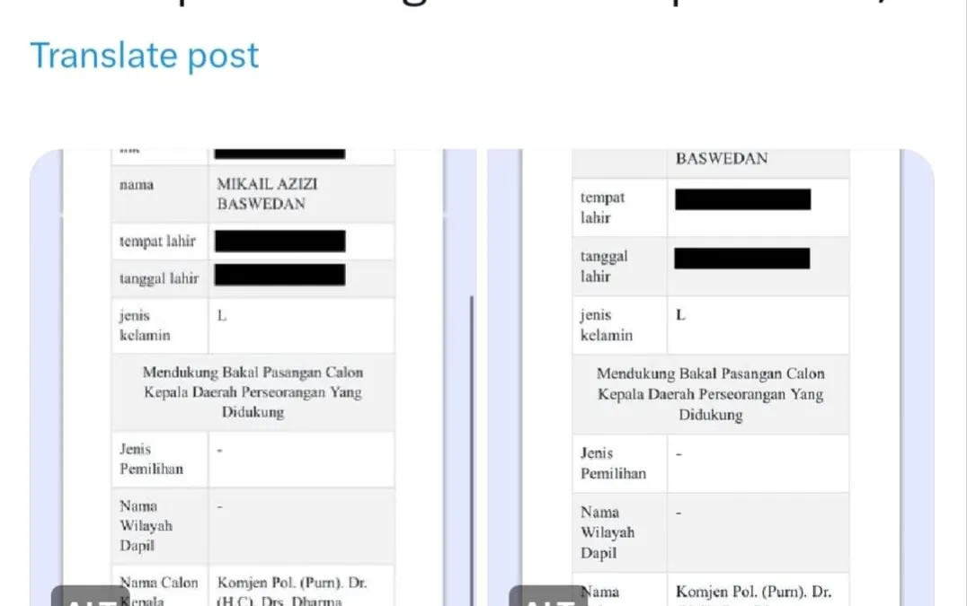 Cuitan Anies Baswedan soal kedua anak,adik dan sebagian tim yang namanya dicatut mendukung calon independen
