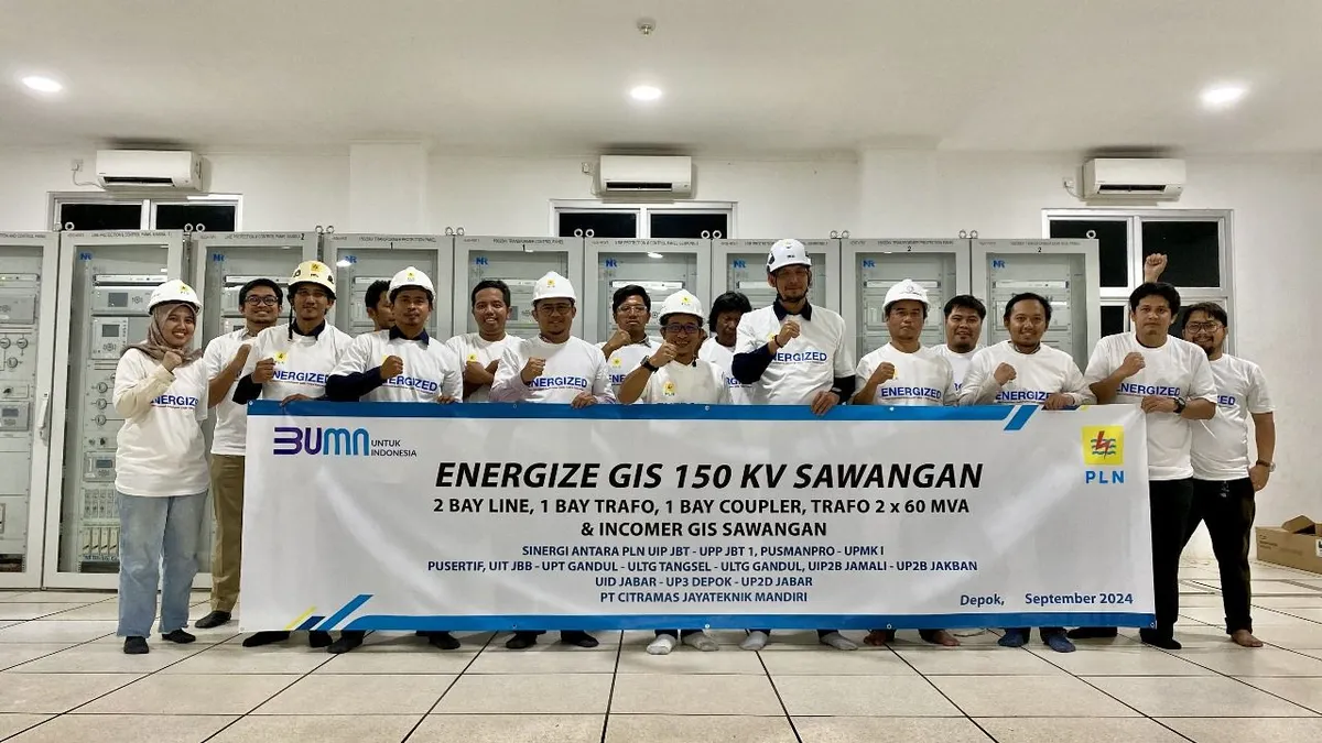 Pembangunan Gas Insulated Switchgear (GIS) 150 kilo Volt (kV) Sawangan yang berlokasi di Kota Depok, Jawa Barat.