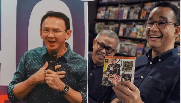 Kolase Foto Ahok dan Anies Baswedan