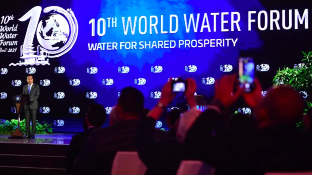Presiden Joko Widodo resmi membuka Konferensi Tingkat Tinggi (KTT) World Water Forum ke-10 di Bali International Convention Center (BICC), Kabupaten Badung, Provinsi Bali pada Senin, 20 Mei 2024.