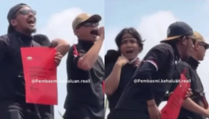 Sejumlah komika Tanah Air ikut dalam aksi demonstrasi di Gedung DPR RI, Kamis (22/8/2024)