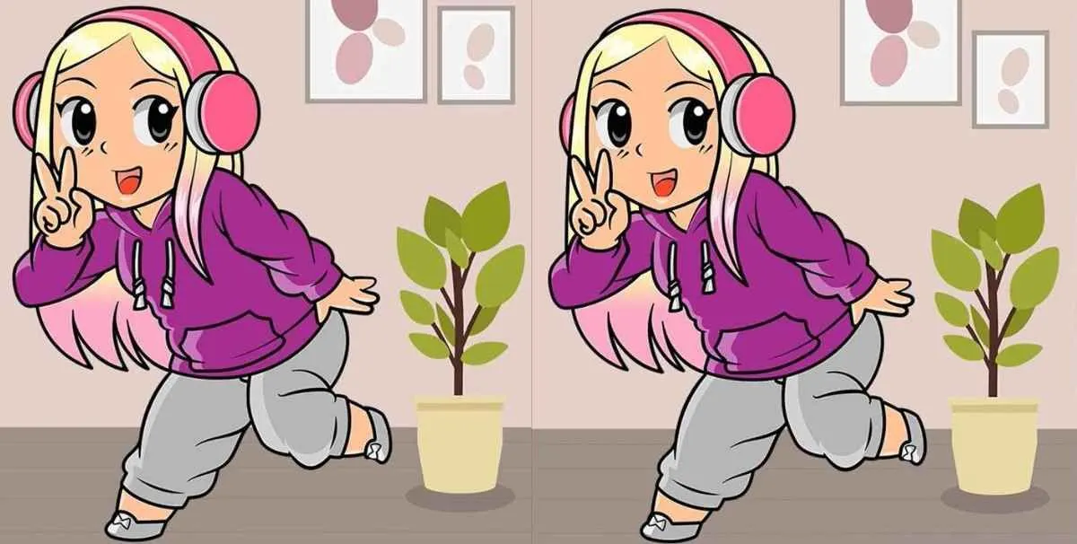 Tes IQ: Tantang Dirimu dengan Menemukan 3 Perbedaan pada Gambar Perempuan Pakai Earphone Ini, Bisa?