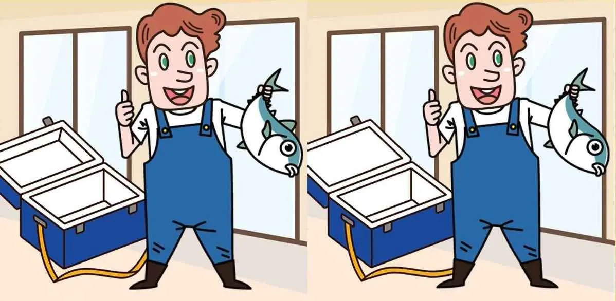 Tes IQ: Temukan 3 Perbedaan Gambar Orang Memegang Ikan dalam Waktu 14 Detik!
