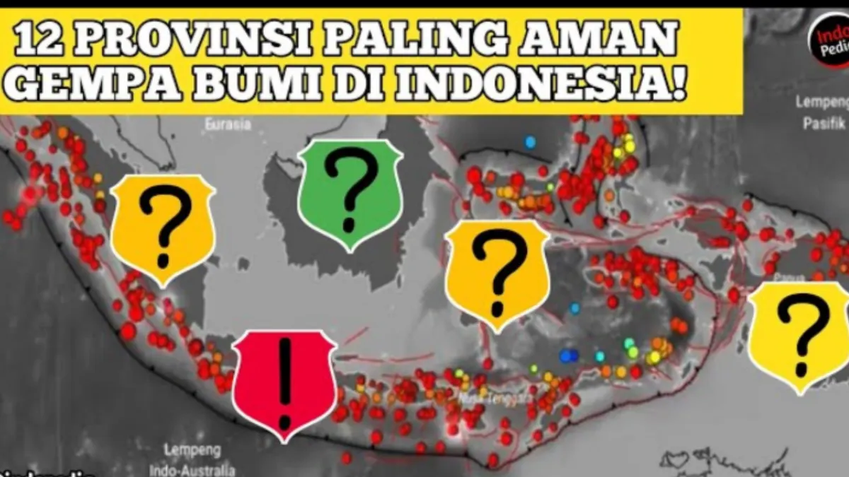 Daftar Provinsi di Indonesia yang Relatif Aman dari Ancaman Gempa Besar atau Megathrust