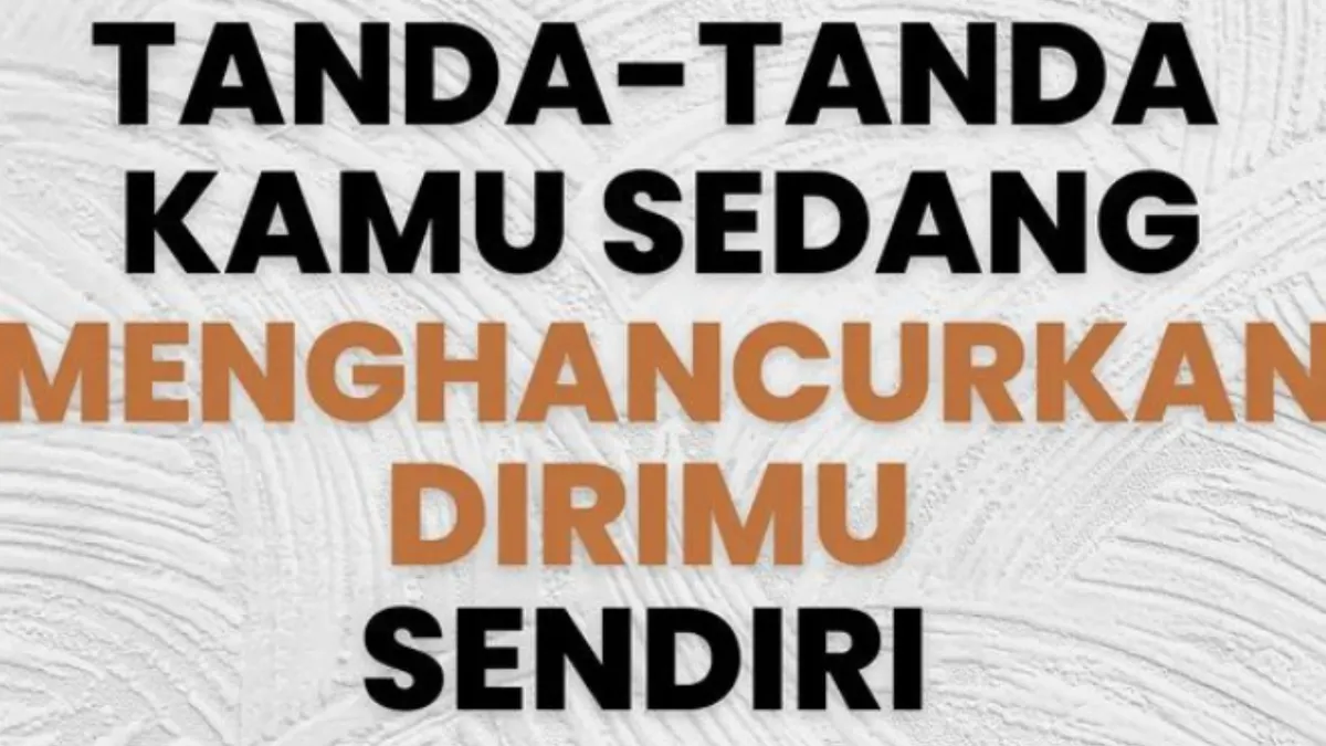 Self destruction atau menghancurkan diri sendiri, bagi sebagian individu merupakan satu tindakan yang dianggap sebagai jalan keluar menghadapi persoalan.