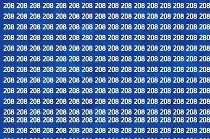 Tes IQ Ilusi Optik: Bisakah Anda Menemukan Angka 280 di Antara Angka 208 dalam 8 Detik?