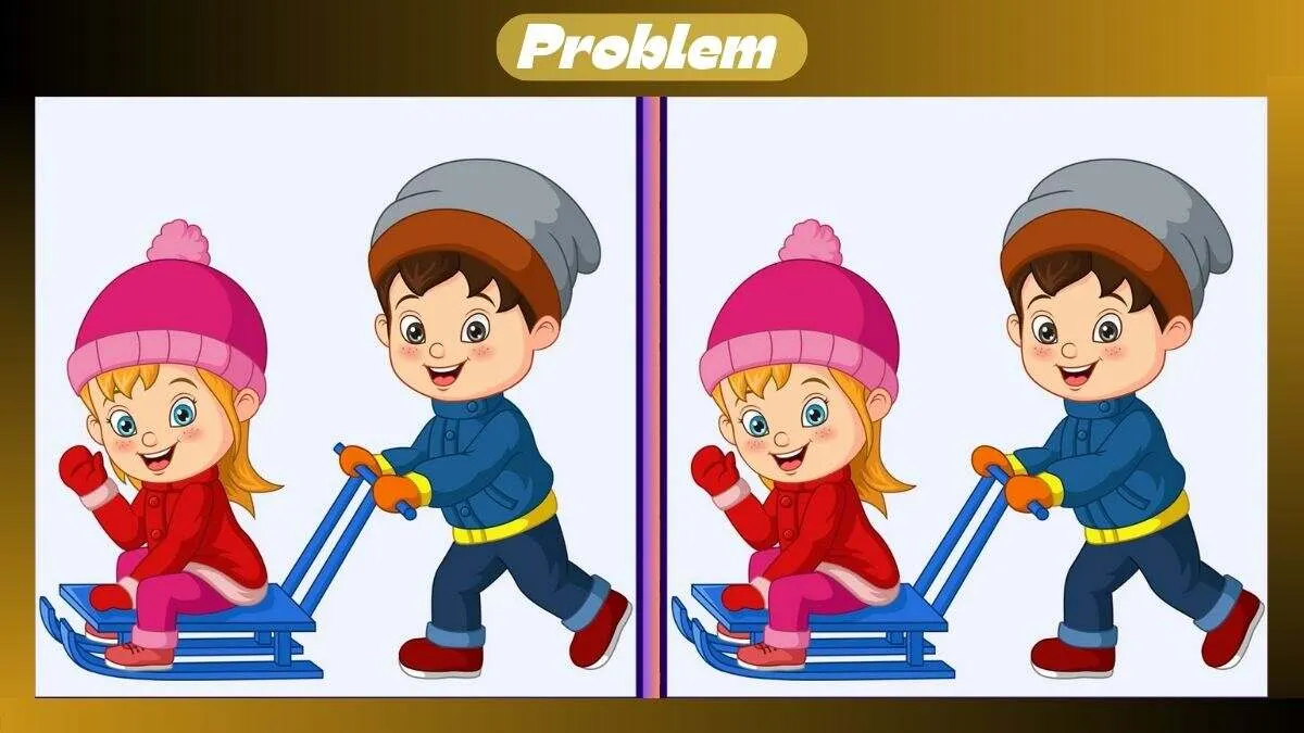 Tes Penglihatan: Ada 3 Perbedaan pada 2 Anak Kecil yang Sedang Bermain Ski Ini, Mata Kamu Jeli?