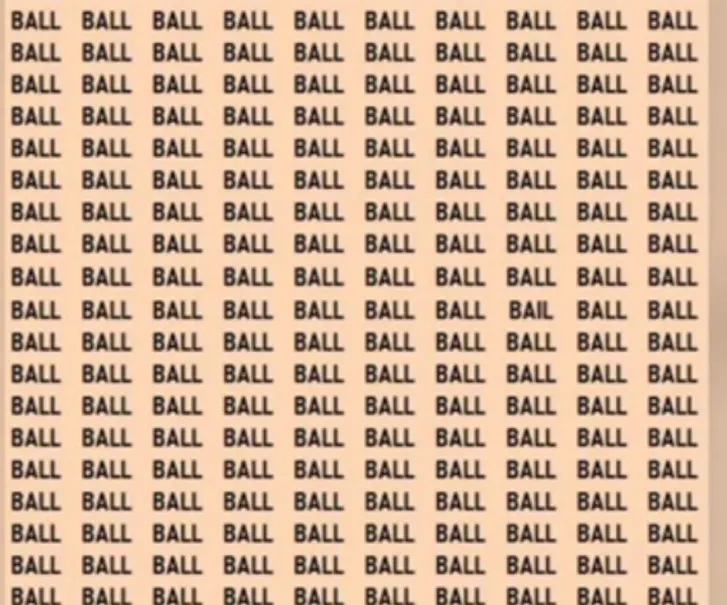 Tes IQ Ilusi Optik: Gunakan Penglihatanmu yang Tajam, Temukan Kata BAIL di Antara BALL dalam Waktu 8 Detik! Bisa?