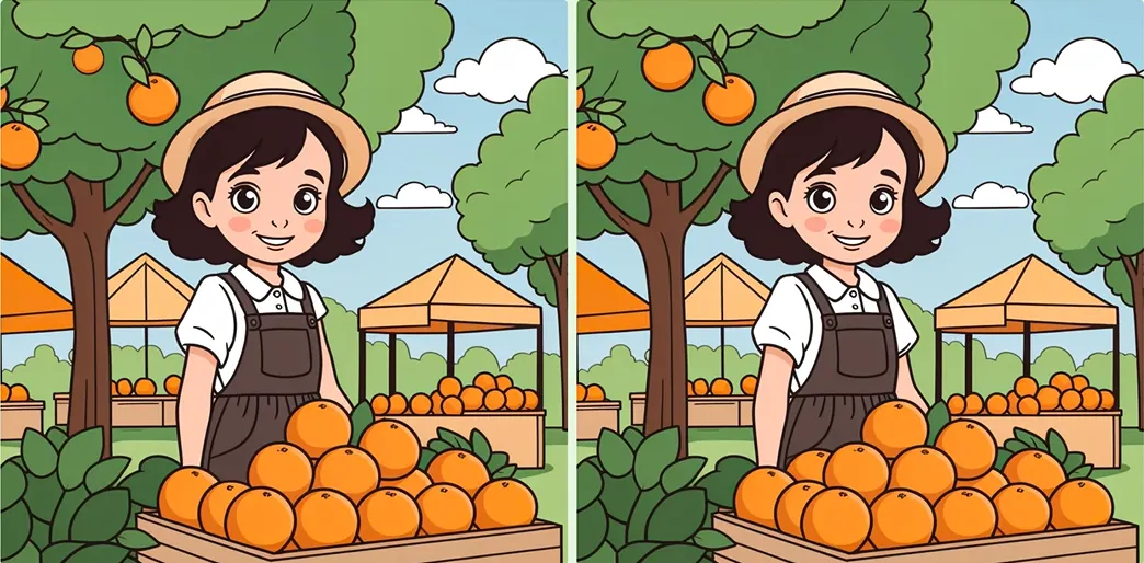 Tes Penglihatan: Temukan 3 Perbedaan Petani Jeruk untuk Uji Daya Fokusmu!