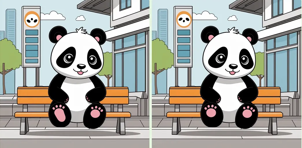 Tes Penglihatan: Coba Temukan 3 Perbedaan Panda yang Sedang Duduk Ini, Uji Ketajaman Mata Kamu