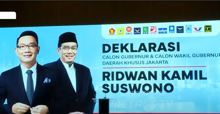 Deklarasi calon gubernur Ridwan Kamil dan calon wakil gubernur Suswono untuk Pilgub Jakarta.