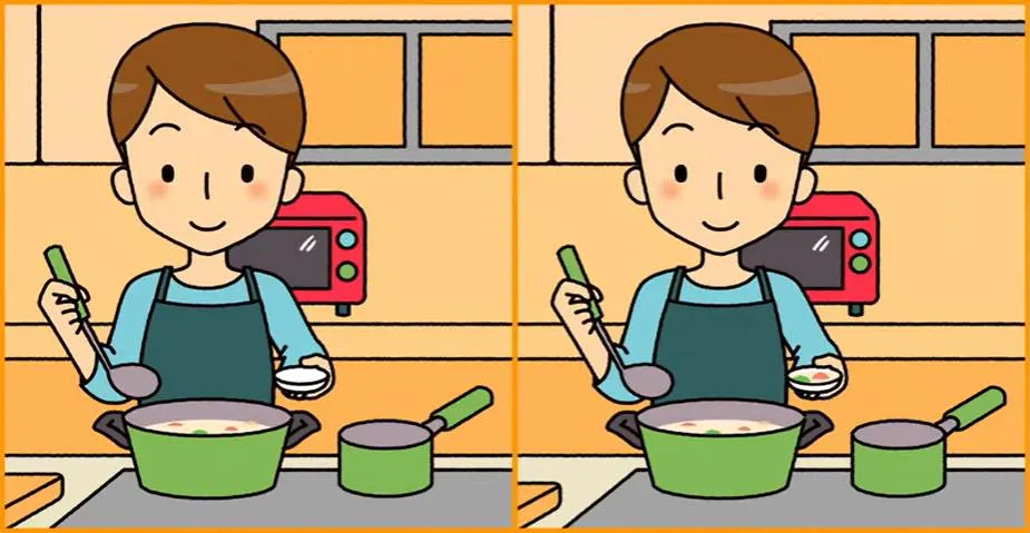 Tes IQ: Coba Temukan 3 perbedaan pada gambar ibu sedang memasak