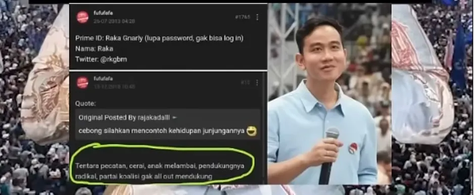 Netizen menemukan banyak hal yang berhubungan dengan Gibran Rakabuming Raka pada akun Kaskus Fufufafa.