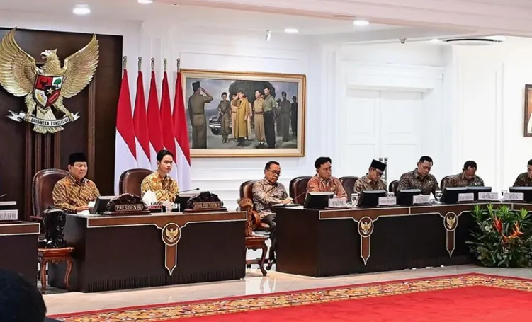 AHY menghadiri Sidang Kabinet Paripurna perdana Kabinet Merah Putih.