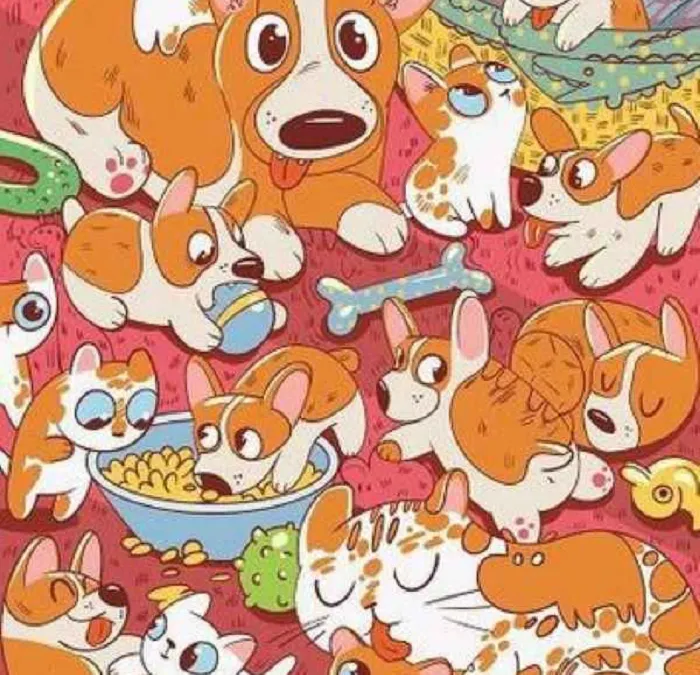 Pada tes penglihatan kali ini kamu diminta untuk menemukan jerapah yang tersamarkan di dalam kumpulan anjing dan kucing.