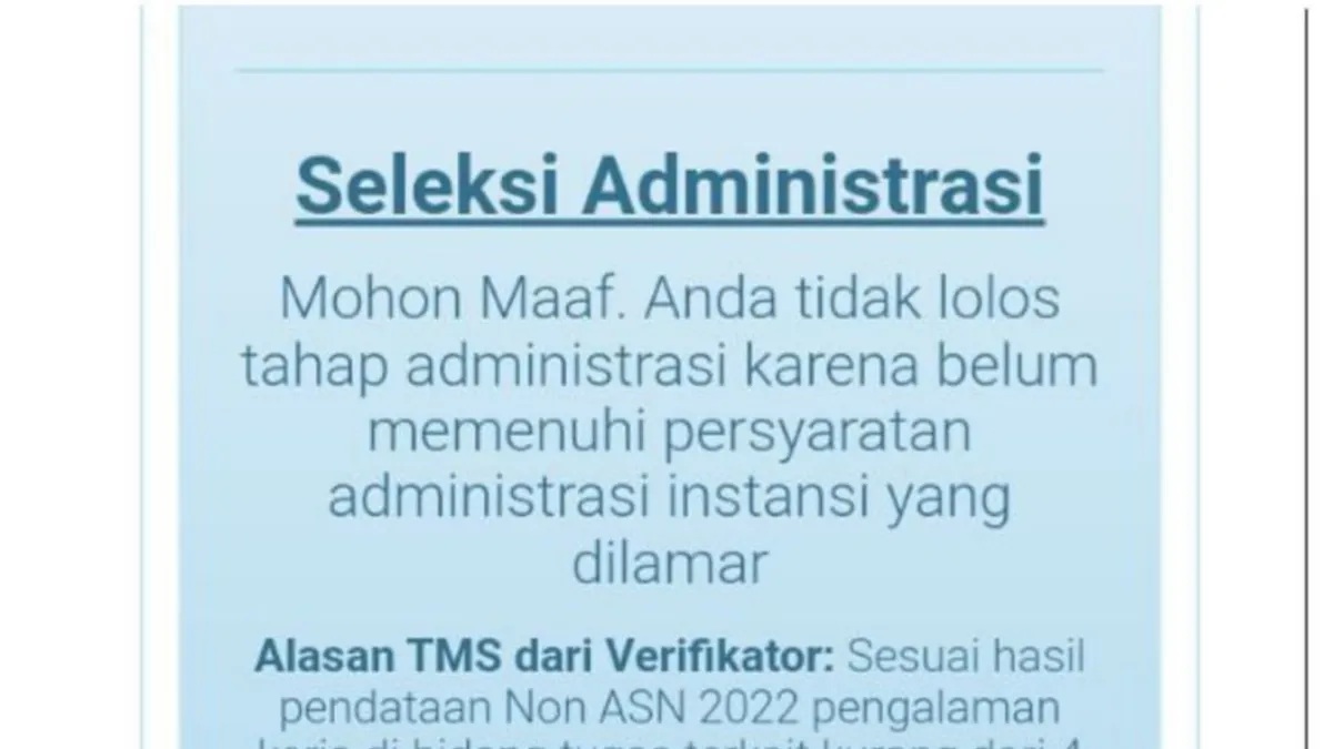 Hasil Seleksi Administrasi PPPK 2024 Dinyatakan TMS, Lakukan Sanggah Ini 