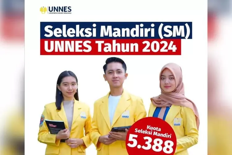 Universitas Negeri Semarang (Unnes) membuka seleksi jalur Mandiri tahun 2024 tanpa tes dengan skor nilai Ujian Tulis Berbasis Komputer atau UTBK SNBT.