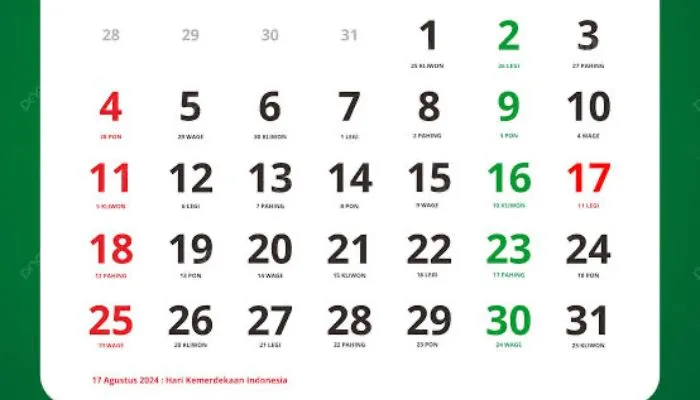 Kalender Agustus 2024